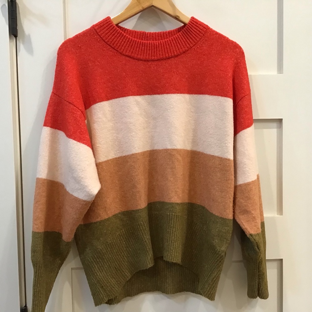 🧶 A New Day Striped Colorblock Sweater – Women’s Small